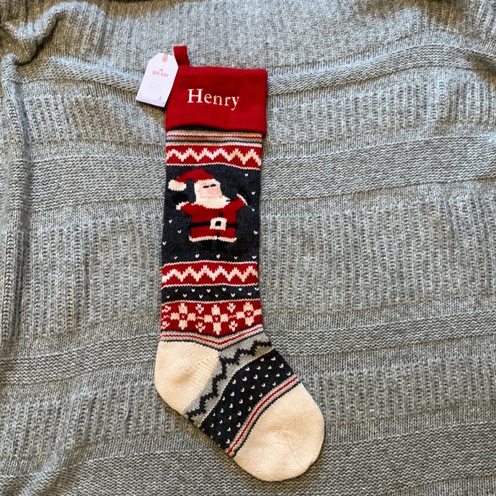Brand new Pottery Barn Kids “Henry” Santa stocking.